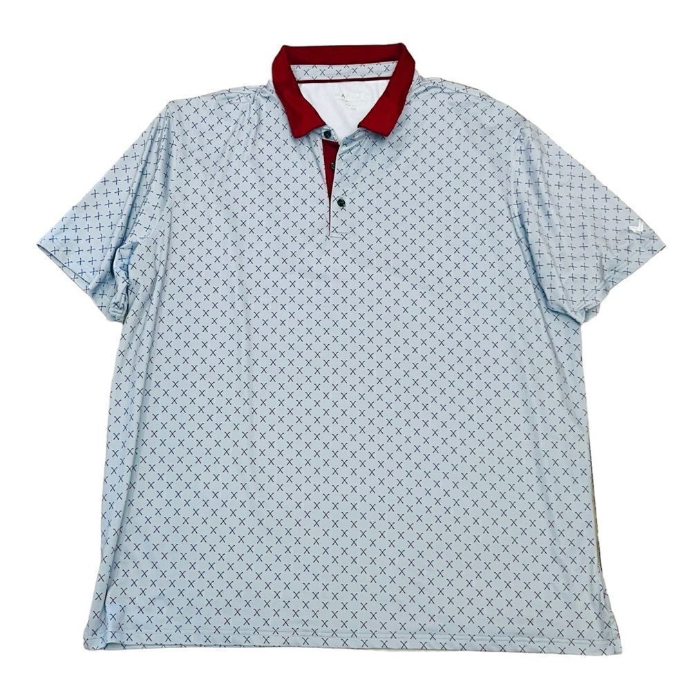 MAELREG Performance Polo Shirts Gray Maroon Golf Club Print All Over Short 3XL